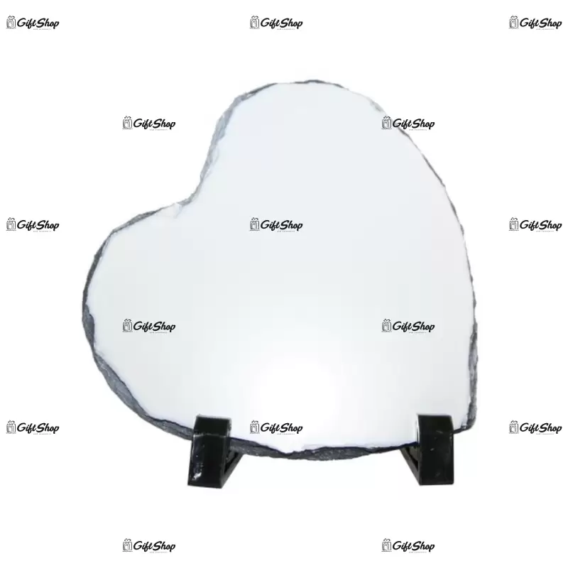.inima, rama foto, piatra ardezie personalizata, 185x185 mm